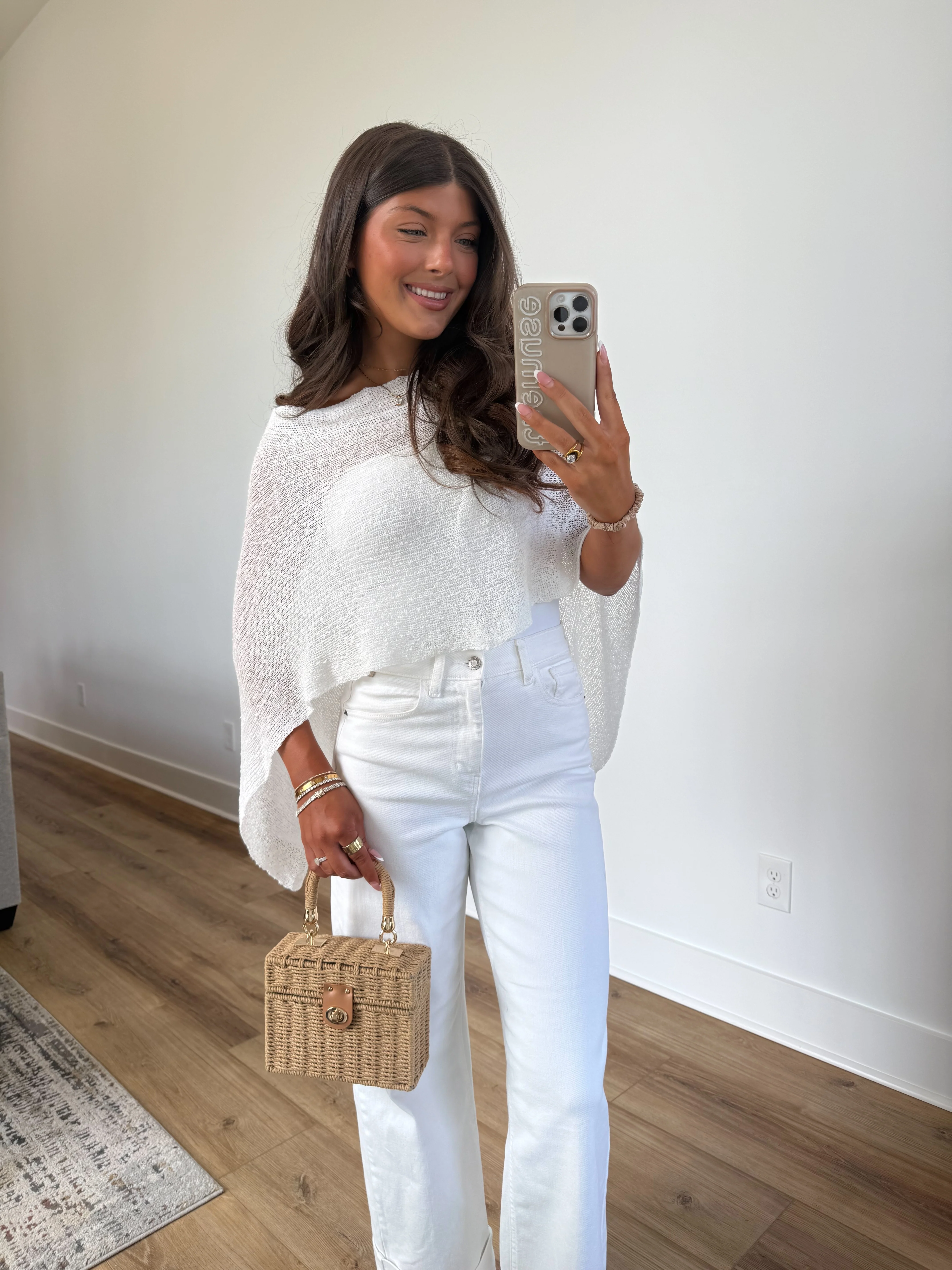 White Poncho Top